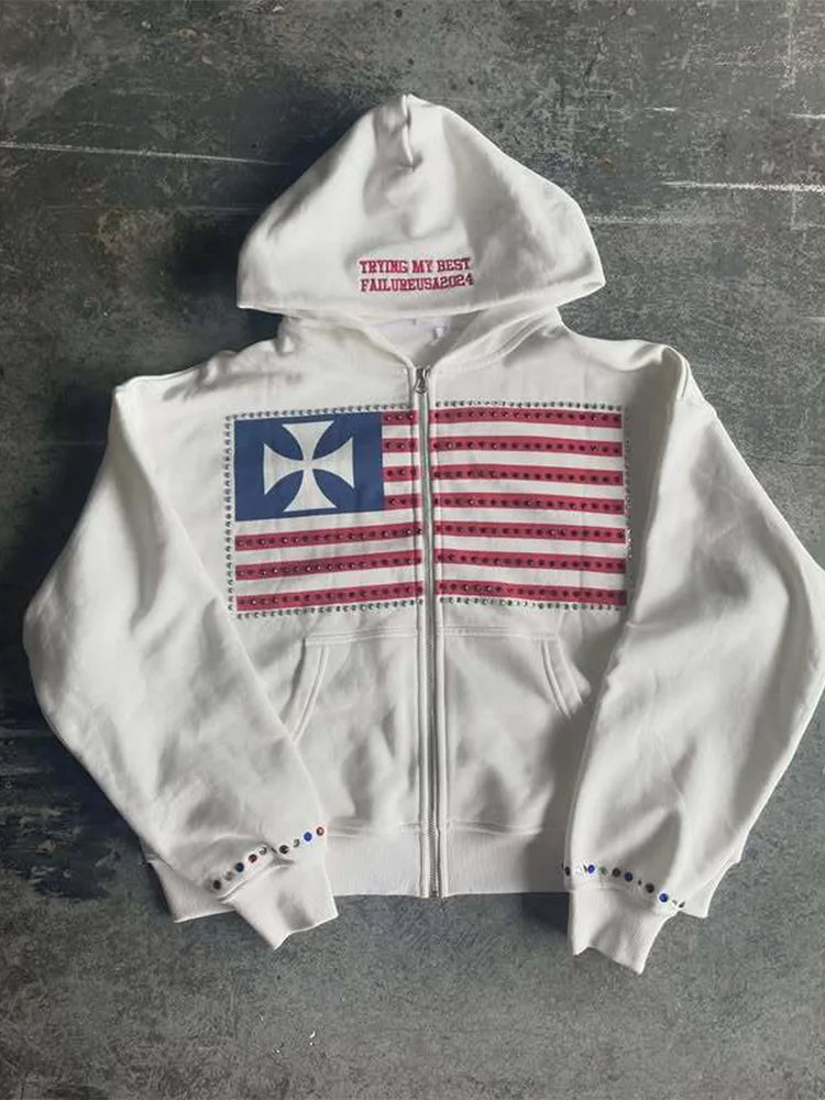 Rebel Flag Zip Hoodie